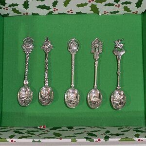 Christmas Dated Spoons for Collectors Set of 5: 1982, 85, 86, 87, 89